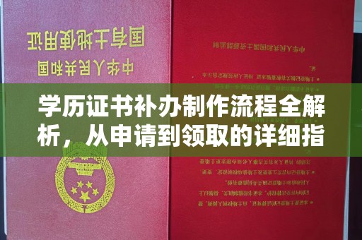 埔盐学历证书补办制作流程全解析，从申请到领取的详细指南