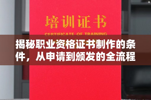 埔盐揭秘职业资格证书制作的条件，从申请到颁发的全流程解析